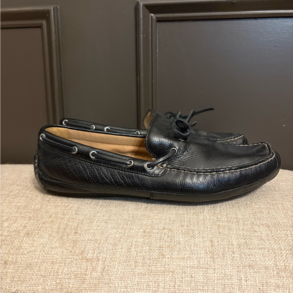 Cole Haan Black Leather Boat Shoes